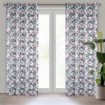Takoy Draperie opacă SAMIRA cu imprimeu modern al trandafirilor sălbatici înfloriți de 140 x 250 cm