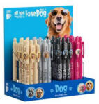 ICO Golyóstoll display, 0, 8 mm, nyomógombos, kutyás tolltest, ICO "Dog", kék (9010192000)