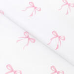 Goldea pamutvászon - rózsaszín masnik 160 cm