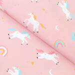 Goldea pamutvászon - vidám egyszarvúak 160 cm