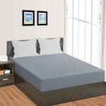 HomePuls Cearșaf pătuț copii cu elastic Damasc Policoton dungă 1 cm, 110x170 cm pentru saltea 60x120 cm, Gri Deschis