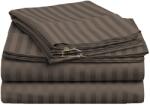 HomePuls Cearșaf pătuț copii cu elastic Damasc Bumbac 100% dungă 1 cm, 110x170 cm pentru saltea 60x120 cm, Maro