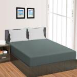 HomePuls Cearșaf pătuț copii cu elastic Damasc Policoton dungă 1 cm, 110x170 cm pentru saltea 60x120 cm, Gri Închis