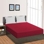 HomePuls Cearșaf pătuț copii cu elastic Damasc Policoton dungă 1 cm, 110x170 cm pentru saltea 60x120 cm, Roșu Persan