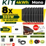 AustrianSolar Kit Complet Sistem Fotovoltaic 4kWh Austrian Solar Monofazat, Invertor Hibrid , Panouri Fotovoltaice 550W (Optiune Montaj + dosar prosumator) (X77ACOPERIS)