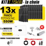 AustrianSolar Kit Complet Sistem Fotovoltaic 7kWh Austrian Solar Trifazat, Invertor Hibrid , Panouri Fotovoltaice 550W (Optiune Montaj + dosar prosumator) (X95ACOPERIS)