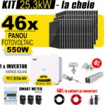 AustrianSolar Kit Complet Sistem Fotovoltaic 25kWh Austrian Solar Trifazat, Invertor On-Grid , Panouri Fotovoltaice 550W (Optiune Montaj + dosar prosumator) (ASOL_TRI_25,3kW_Panta)