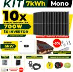AustrianSolar Kit Complet Sistem Fotovoltaic 7kWh Austrian Solar Monofazat, Invertor Hibrid , Panouri Fotovoltaice 700W (Optiune Montaj + dosar prosumator) (X84ACOPERIS)