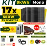 AustrianSolar Kit Complet Sistem Fotovoltaic 9kWh Austrian Solar Monofazat, Invertor Off-Grid , Panouri Fotovoltaice 550W (Optiune Montaj + dosar prosumator) (X71ACOPERIS)