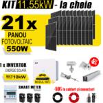 AustrianSolar Kit Complet Sistem Fotovoltaic 11kW On-Grid TRIFAZAT, cu Montaj, Invertor INVT si 21 panouri fotovoltaice Austrian Solar, 550W (ASOL_TRI_11,55kW_Panta)