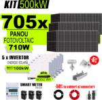 AustrianSolar Kit Complet Sistem Fotovoltaic 500kW On-Grid trifazic, Tabla cutata Panou sandwich Micro, Invertoare INVT si 705 panouri fotovoltaice X-energy Longi 710 W (XSOL_TRIF_500KW_Cutata-micro)