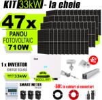 AustrianSolar Kit Complet Sistem Fotovoltaic 33kW On-Grid trifazic, cu Montaj, Invertor INVT si 47 panouri fotovoltaice X-energy Longi 710 W (XSOL_TRIF_33KW_Panta)