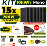 AustrianSolar Kit Complet Sistem Fotovoltaic 10kWh Austrian Solar Monofazat, Invertor Hibrid , Panouri Fotovoltaice 700W (Optiune Montaj + dosar prosumator) (X90ACOPERIS)