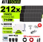 AustrianSolar Kit Complet Sistem Fotovoltaic 150kW On-Grid trifazic, Tabla cutata Panou sandwich Micro, Invertoare INVT si 212 panouri fotovoltaice X-energy Longi 710 W - Copie (XSOL_TRIF_150KW_Cutata_micro)