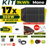AustrianSolar Kit Complet Sistem Fotovoltaic 9kWh Austrian Solar Monofazat, Invertor Hibrid , Panouri Fotovoltaice 550W (Optiune Montaj + dosar prosumator) (X87ACOPERIS)
