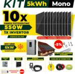 AustrianSolar Kit Complet Sistem Fotovoltaic 5kWh Austrian Solar Monofazat, Invertor Off-Grid , Panouri Fotovoltaice 550W (Optiune Montaj + dosar prosumator) (X63ACOPERIS)