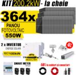 AustrianSolar Kit Complet Sistem Fotovoltaic 200kW On-Grid TRIFAZAT, cu Montaj, Invertor INVT si 364 panouri fotovoltaice Austrian Solar, 550W (ASOL_TRI_200kW_Panta)