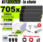 AustrianSolar Kit Complet Sistem Fotovoltaic 500kW On-Grid trifazic, cu Montaj, Invertoare INVT si 705 panouri fotovoltaice X-energy Longi 710 W (XSOL_TRIF_500KW_Panta)