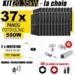AustrianSolar Kit Complet Sistem Fotovoltaic 20kWh Austrian Solar Trifazat, Invertor Hibrid , Panouri Fotovoltaice 550W (Optiune Montaj + dosar prosumator) (ASOL_Hi_TRI_20,35KW_Panta)