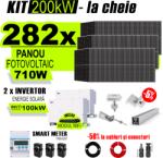 AustrianSolar Kit Complet Sistem Fotovoltaic 200kW On-Grid trifazic, cu Montaj, Invertoare INVT si 282 panouri fotovoltaice X-energy Longi 710 W (XSOL_TRIF_200KW_Panta)