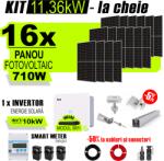 AustrianSolar Kit Complet Sistem Fotovoltaic 11kW On-Grid trifazic , cu Montaj, Invertor INVT si 16 panouri fotovoltaice X-energy Longi 710 W (XSOL_TRIF_11,36kW_Panta)