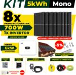 AustrianSolar Kit Complet Sistem Fotovoltaic 5kWh Austrian Solar Monofazat, Invertor Hibrid , Panouri Fotovoltaice 700W (Optiune Montaj + dosar prosumator) (X80ACOPERIS)
