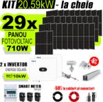 AustrianSolar Kit Complet Sistem Fotovoltaic 20kWh Austrian Solar Trifazat, Invertor Hibrid , Panouri Fotovoltaice 700W (Optiune Montaj + dosar prosumator) (XSOL_Hi_TRI_20,59KW_Panta)