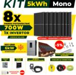 AustrianSolar Kit Complet Sistem Fotovoltaic 5kWh Austrian Solar Monofazat, Invertor Off-Grid , Panouri Fotovoltaice 700W (Optiune Montaj + dosar prosumator) (X64ACOPERIS)