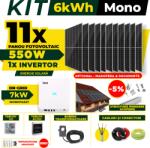 AustrianSolar Kit Complet Sistem Fotovoltaic 6kWh Austrian Solar Monofazat, Invertor On-Grid , Panouri Fotovoltaice 550W (Optiune Montaj + dosar prosumator) (X19ACOPERIS)
