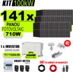 AustrianSolar Kit Complet Sistem Fotovoltaic 100kW On-Grid trifazic, Tabla cutata Panou sandwich Micro, Invertor INVT si 141 panouri fotovoltaice X-energy Longi 710 W (XSOL_TRIF_100KW_Cutata_Micro)