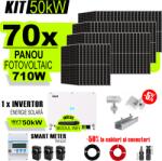 AustrianSolar Kit Complet Sistem Fotovoltaic 50kW On-Grid trifazic, Tabla cutata Panou sandwich Micro, Invertor INVT si 70 panouri fotovoltaice X-energy Longi 710 W (XSOL_TRIF_50KW_Cutata_Micro)