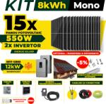 AustrianSolar Kit Complet Sistem Fotovoltaic 8kWh Austrian Solar Monofazat, Invertor Off-Grid , Panouri Fotovoltaice 550W (Optiune Montaj + dosar prosumator) (X69ACOPERIS)