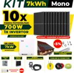 AustrianSolar Kit Complet Sistem Fotovoltaic 7kWh Austrian Solar Monofazat, Invertor On-Grid , Panouri Fotovoltaice 700W (Optiune Montaj + dosar prosumator) (X10ACOPERIS)