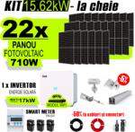 AustrianSolar Kit Complet Sistem Fotovoltaic 15kWh Austrian Solar Trifazat, Invertor On-Grid , Panouri Fotovoltaice 700W (Optiune Montaj + dosar prosumator) (XSOL_TRIF_15,62kW-panta)