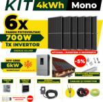 AustrianSolar Kit Complet Sistem Fotovoltaic 4kWh Austrian Solar Monofazat, Invertor Off-Grid , Panouri Fotovoltaice 700W (Optiune Montaj + dosar prosumator) (X62ACOPERIS)
