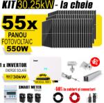 AustrianSolar Kit Complet Sistem Fotovoltaic 30kWh Austrian Solar Trifazat, Invertor On-Grid , Panouri Fotovoltaice 550W (Optiune Montaj + dosar prosumator) (ASOL_TRI_30,25kW_Panta)