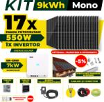 AustrianSolar Kit Complet Sistem Fotovoltaic 9kWh Austrian Solar Monofazat, Invertor On-Grid , Panouri Fotovoltaice 550W (Optiune Montaj + dosar prosumator) (X13ACOPERIS)