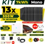 AustrianSolar Kit Complet Sistem Fotovoltaic 7kWh Austrian Solar Monofazat, Invertor On-Grid , Panouri Fotovoltaice 550W (Optiune Montaj + dosar prosumator) (X9ACOPERIS)