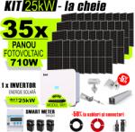 AustrianSolar Kit Complet Sistem Fotovoltaic 25kWh Austrian Solar Trifazat, Invertor On-Grid , Panouri Fotovoltaice 700W (Optiune Montaj + dosar prosumator) (XSOL_TRIF_25KW_Panta)