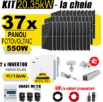 AustrianSolar Kit Complet Sistem Fotovoltaic 20kWh Austrian Solar Trifazat, Invertor On-Grid , Panouri Fotovoltaice 550W (Optiune Montaj + dosar prosumator) (ASOL_TRI_20,35kW_Panta)