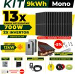 AustrianSolar Kit Complet Sistem Fotovoltaic 9kWh Austrian Solar Monofazat, Invertor Off-Grid , Panouri Fotovoltaice 700W (Optiune Montaj + dosar prosumator) (X72ACOPERIS)