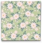  Gyémántszemes kirakó - Fehér virágok Méret: 30x30cm, Keretezés: Kartonlemezen, Gyémántok: Kerek