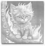  PontPöttyöző - Sámáni kiscica Méret: 50x50cm, Keretezés: Keret nélkül (csak a vászon), Szín: Piros