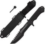Depox Cutit de vanatoare DEPOX®, Survival Spirit, otel inoxidabil, amnar, 30.5 cm, negru, teaca inclusa (H40)