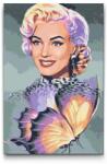  Festés számok szerint - Marilyn Monroe pillangóval Méret: 40x60cm, Keretezés: Műanyagtáblával
