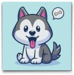  Festés számok szerint - Kis husky Méret: 50x50cm, Keretezés: Kartonlemezen