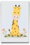  Festés számok szerint - Zsiráf virágokkal Méret: 20x30cm, Keretezés: Műanyagtáblával