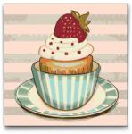  Festés számok szerint - Eper kosár Méret: 50x50cm, Keretezés: Kartonlemezen