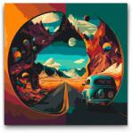  Festés számok szerint - Úton egy veteránnal Méret: 30x30cm, Keretezés: Keret nélkül (csak a vászon)