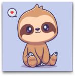  Festés számok szerint - Kis lajhár Méret: 30x30cm, Keretezés: Kartonlemezen